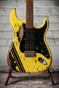 Fender '59 Super Heavy Relic Stratocaster HSS Graffiti Yellow Black Competition Stripe #R144528