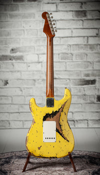Fender '59 Super Heavy Relic Stratocaster HSS Graffiti Yellow Black Competition Stripe #R144528