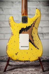 Fender '59 Super Heavy Relic Stratocaster HSS Graffiti Yellow Black Competition Stripe #R144528