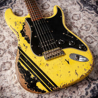 Fender '59 Super Heavy Relic Stratocaster HSS Graffiti Yellow Black Competition Stripe #R144528