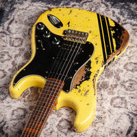Fender '59 Super Heavy Relic Stratocaster HSS Graffiti Yellow Black Competition Stripe #R144528