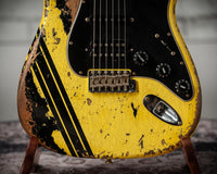Fender '59 Super Heavy Relic Stratocaster HSS Graffiti Yellow Black Competition Stripe #R144528
