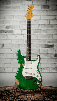 Fender '60 Strat Heavy Relic Green Sparkle #R110429 Used