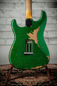 Fender '60 Strat Heavy Relic Green Sparkle #R110429 Used