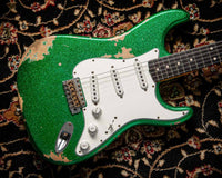 Fender '60 Strat Heavy Relic Green Sparkle #R110429 Used