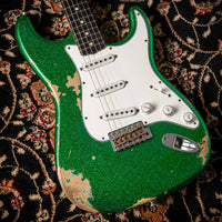 Fender '60 Strat Heavy Relic Green Sparkle #R110429 Used