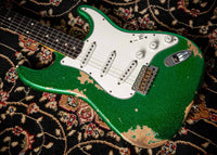 Fender '60 Strat Heavy Relic Green Sparkle #R110429 Used