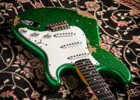 Fender '60 Strat Heavy Relic Green Sparkle #R110429 Used