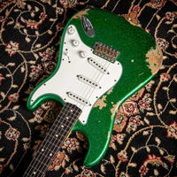 Fender '60 Strat Heavy Relic Green Sparkle #R110429 Used