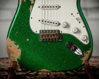 Fender '60 Strat Heavy Relic Green Sparkle #R110429 Used