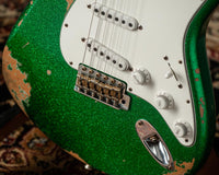 Fender '60 Strat Heavy Relic Green Sparkle #R110429 Used