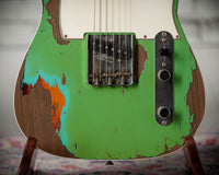 Fender '60 Telecaster Custom Super Heavy Relic Masterbuilt by Levi Perry Seafoam Green over 3-Tone Sunburst # R138067 Used