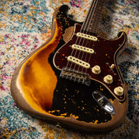 Fender '61 Super Heavy Relic  Strat Ltd Aged Black/ 3 Tone Sunburst HW PUP SN# CZ570989