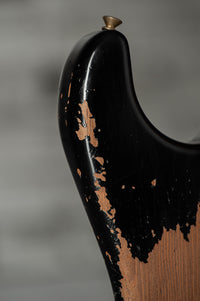 Fender '61 Strat HSS Black Super Heavy Relic Roasted Pine #R144152