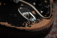 Fender '61 Strat HSS Black Super Heavy Relic Roasted Pine #R144152