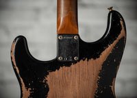 Fender '61 Strat HSS Black Super Heavy Relic Roasted Pine #R144152