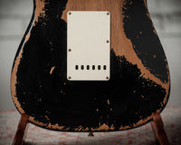 Fender '61 Strat HSS Black Super Heavy Relic Roasted Pine #R144152