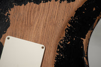 Fender '61 Strat HSS Black Super Heavy Relic Roasted Pine #R144152