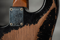 Fender '61 Strat HSS Black Super Heavy Relic Roasted Pine #R144152