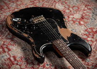 Fender '61 Strat HSS Black Super Heavy Relic Roasted Pine #R144152