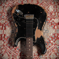 Fender '61 Strat HSS Black Super Heavy Relic Roasted Pine #R144152