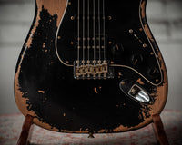Fender '61 Strat HSS Black Super Heavy Relic Roasted Pine #R144152