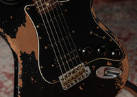 Fender '61 Strat HSS Black Super Heavy Relic Roasted Pine #R144152