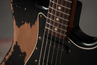 Fender '61 Strat HSS Black Super Heavy Relic Roasted Pine #R144152