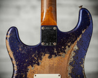 Fender '61 Strat HSS Super Heavy Relic Purple Sparkle w/ Silver Sparkle Competition Stripe #R143442