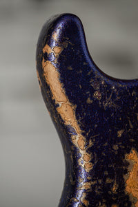 Fender '61 Strat HSS Super Heavy Relic Purple Sparkle w/ Silver Sparkle Competition Stripe #R143442