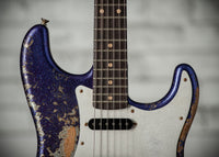 Fender '61 Strat HSS Super Heavy Relic Purple Sparkle w/ Silver Sparkle Competition Stripe #R143442