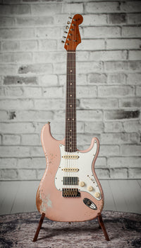 Fender '63 Heavy Relic Stratocaster Shell Pink Over Sonic Blue Throbak SLE101+ #R148294