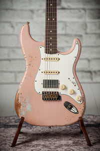 Fender '63 Heavy Relic Stratocaster Shell Pink Over Sonic Blue Throbak SLE101+ #R148294