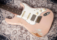 Fender '63 Heavy Relic Stratocaster Shell Pink Over Sonic Blue Throbak SLE101+ #R148294