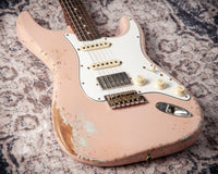 Fender '63 Heavy Relic Stratocaster Shell Pink Over Sonic Blue Throbak SLE101+ #R148294