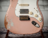 Fender '63 Heavy Relic Stratocaster Shell Pink Over Sonic Blue Throbak SLE101+ #R148294