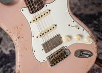 Fender '63 Heavy Relic Stratocaster Shell Pink Over Sonic Blue Throbak SLE101+ #R148294