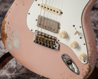 Fender '63 Heavy Relic Stratocaster Shell Pink Over Sonic Blue Throbak SLE101+ #R148294