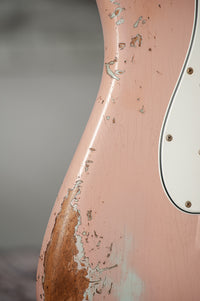 Fender '63 Heavy Relic Stratocaster Shell Pink Over Sonic Blue Throbak SLE101+ #R148294