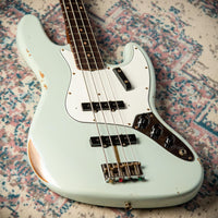 Fender '63 Jazz Bass Relic Hand Wound Pickups Faded Aged Sonic Blue #R133728