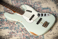 Fender '63 Jazz Bass Relic Hand Wound Pickups Faded Aged Sonic Blue #R133728