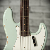 Fender '63 Jazz Bass Relic Hand Wound Pickups Faded Aged Sonic Blue #R133728
