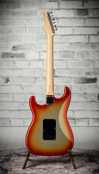 Fender '63 Strat NOS Firemist Silver with Aged Candy Tangerine Burst #R148376