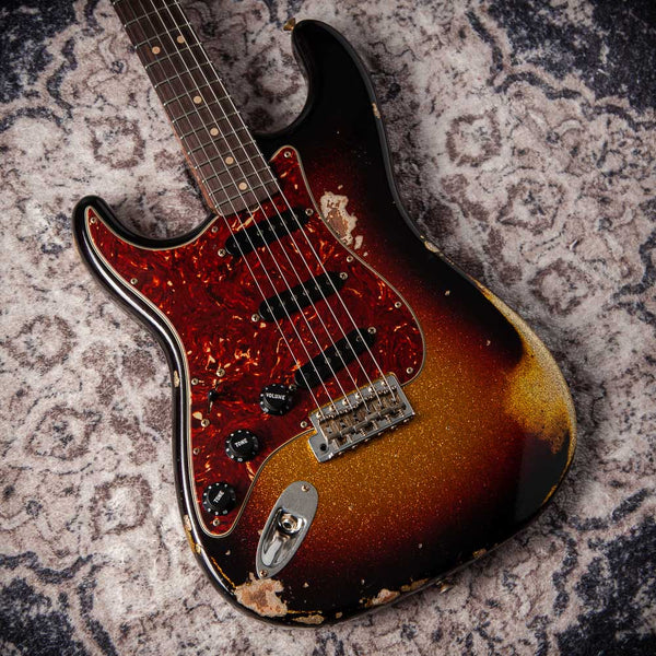 Fender '63 Super Heavy Relic  Strat Left Handed 3-Tone Sparkle #R148084