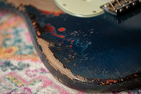 Fender '63 Super Heavy Relic Stratocaster Masterbuilt by Dale Wilson Lake Placid Blue over 3 Tone Sunburst # CZ587383