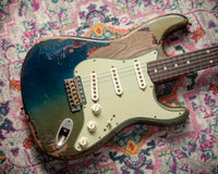 Fender '63 Super Heavy Relic Stratocaster Masterbuilt by Dale Wilson Lake Placid Blue over 3 Tone Sunburst # CZ587383
