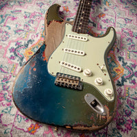 Fender '63 Super Heavy Relic Stratocaster Masterbuilt by Dale Wilson Lake Placid Blue over 3 Tone Sunburst # CZ587383