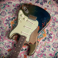 Fender '63 Super Heavy Relic Stratocaster Masterbuilt by Dale Wilson Lake Placid Blue over 3 Tone Sunburst # CZ587383