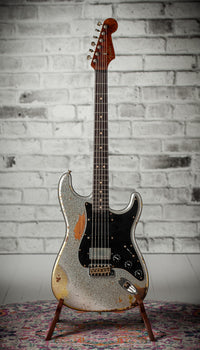 Fender '63 Super Heavy Relic Stratocaster Silver Sparkle over Chartreuse Sparkle Throbak SLE-101 #R148058