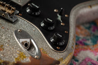 Fender '63 Super Heavy Relic Stratocaster Silver Sparkle over Chartreuse Sparkle Throbak SLE-101 #R148058